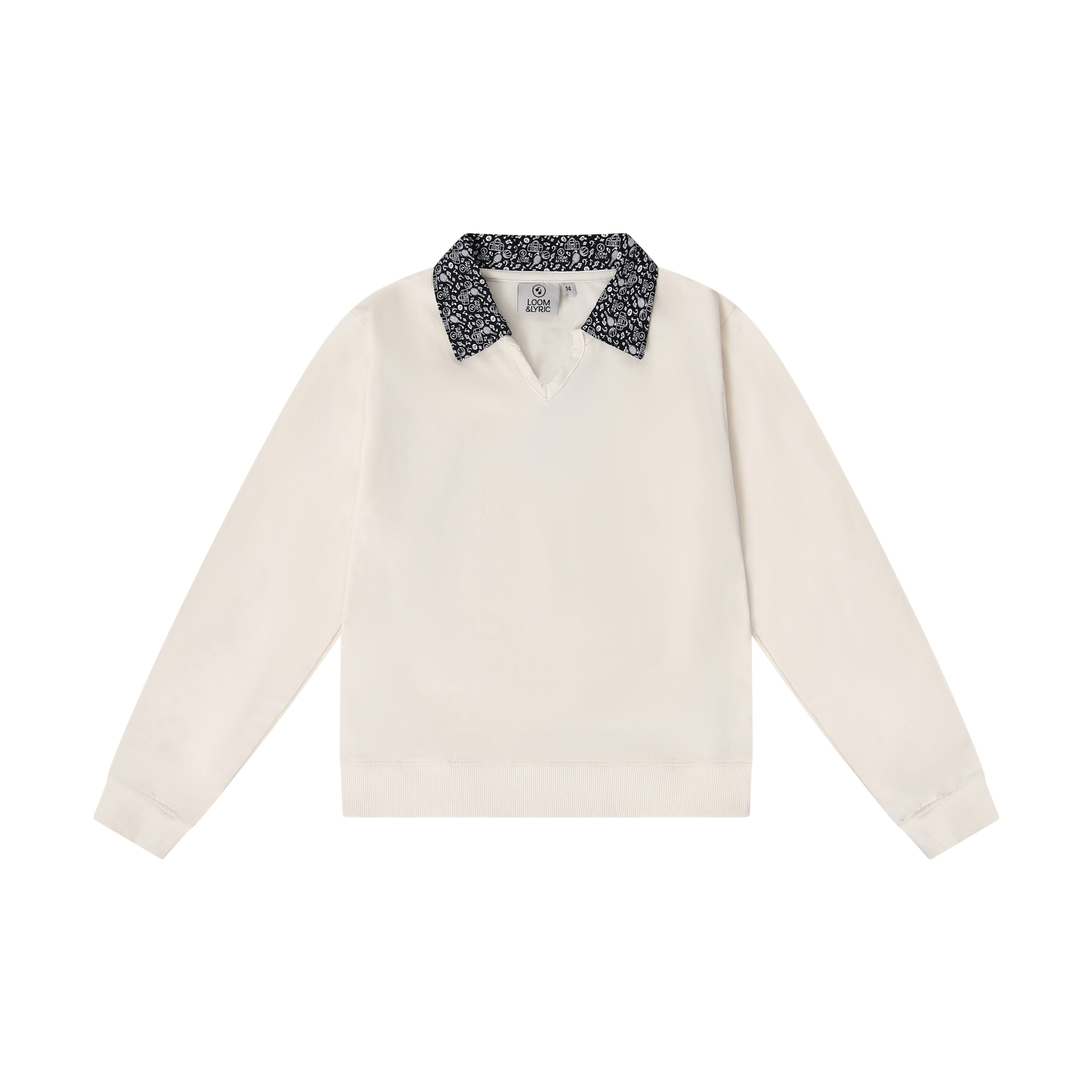 The Printed Collar Tee (Ecru)