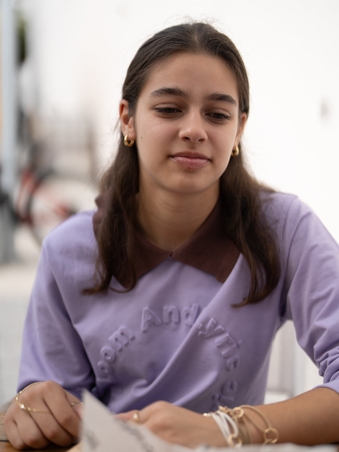 The Embossed Seal Pullover (Soft Lavender)