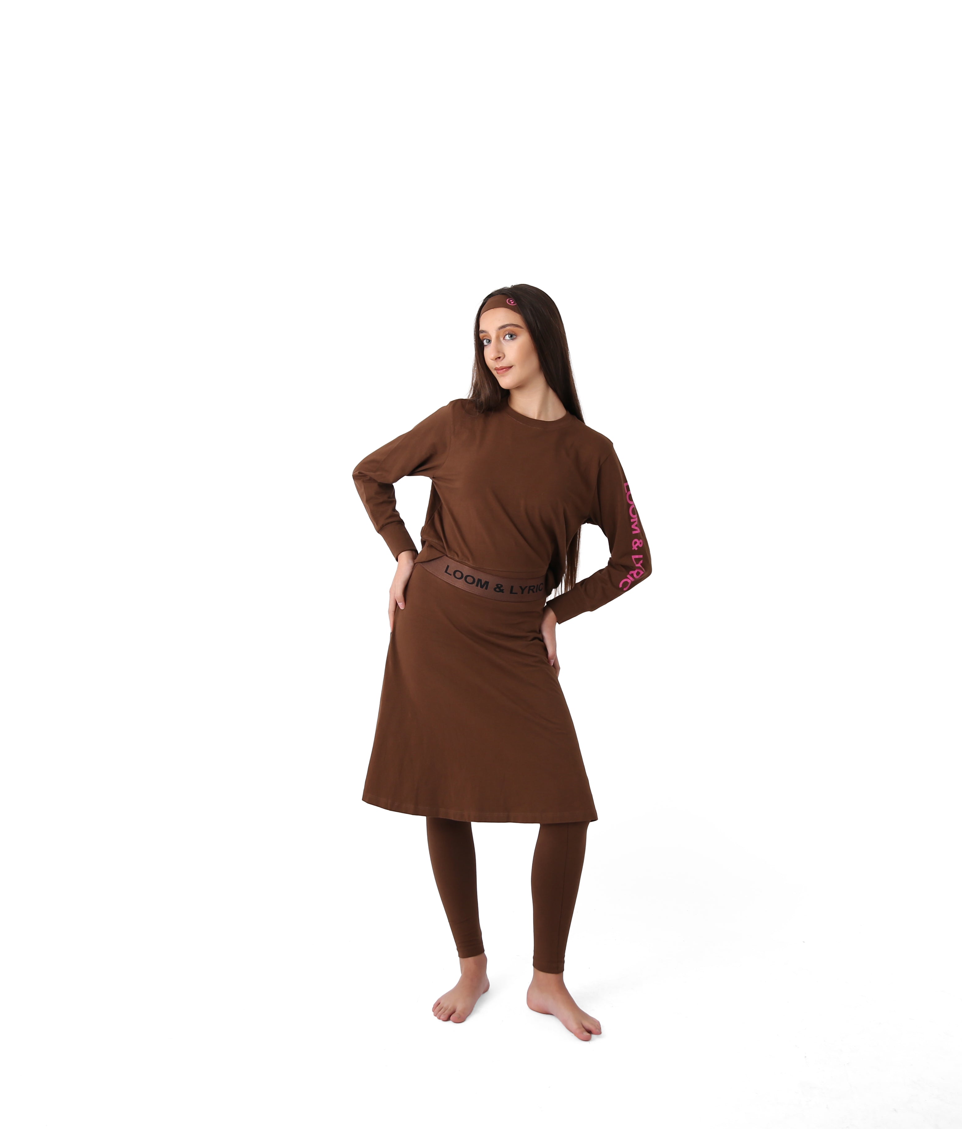 The Studio Leggings Skirt (Brown)