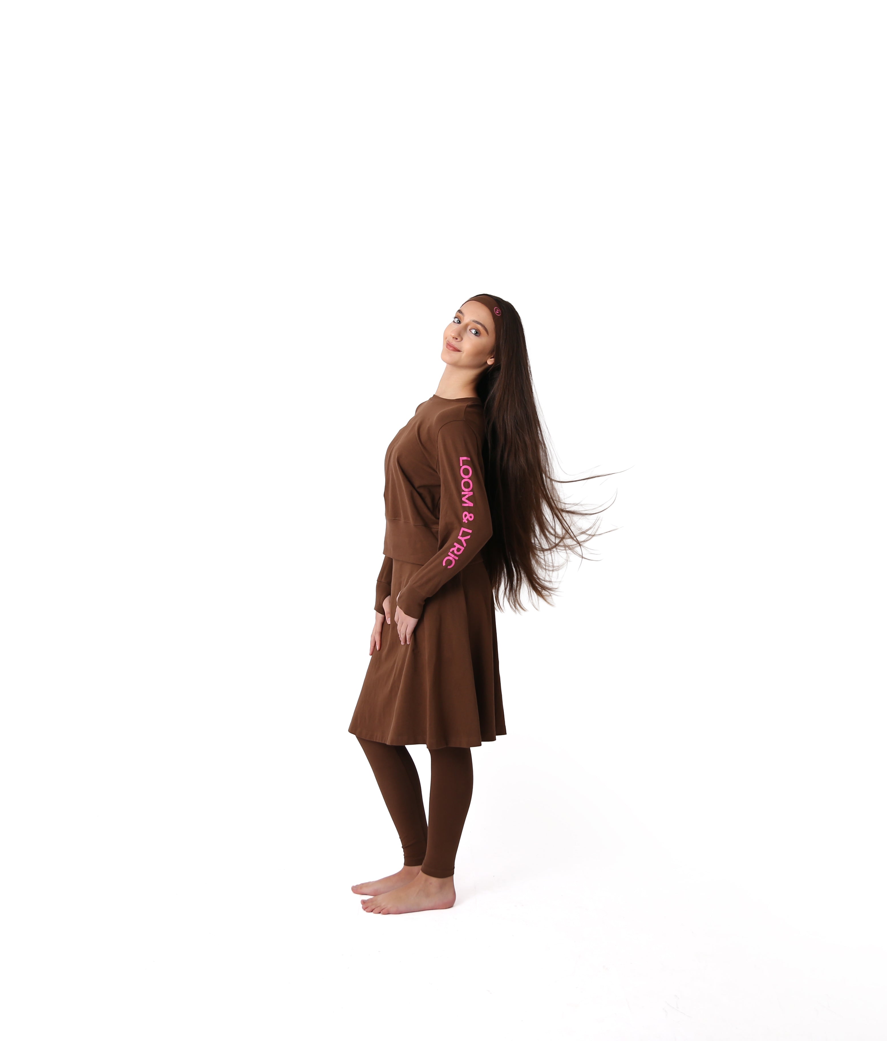 The Studio Leggings Skirt (Brown)