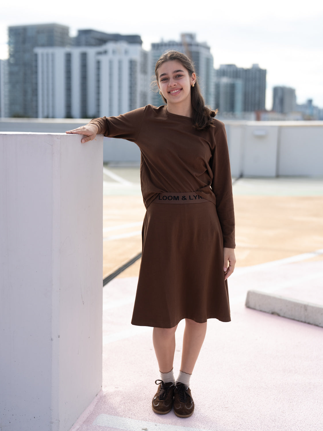 The Studio Skirt with Shorts (Brown)